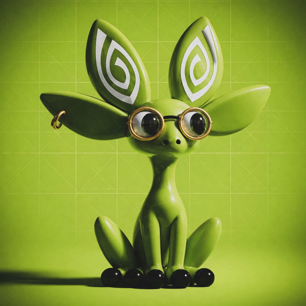 DIVA, a glossy lime mascot sitting against an acid green field
